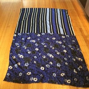 Floral and Stripe Scarf